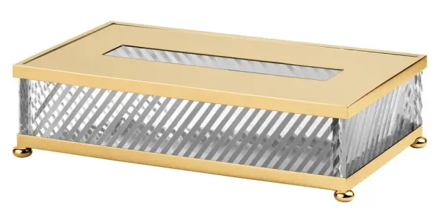 Контейнер для салфеток Cristal&Bronze INFINI FS14-D1-661 прозрачный хрусталь/золото