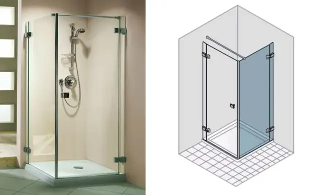 Ограждение в нишу Duka Pura 5000 W1 R 1000 CSH A10 Protect хром глянцевый (CSH) /стекло прозрачное (A10) protect