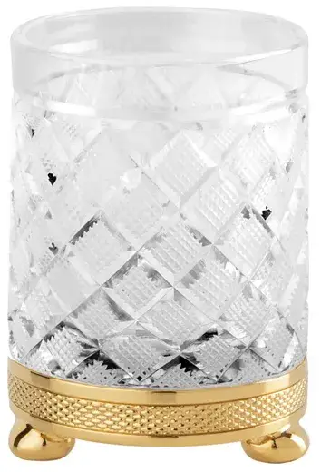 Стакан Cristal&Bronze CRISTAL TAILLE “LOSANGE” CISELÉ FS09C-C13-611 Clear crystal/Polished Soft Gold C13