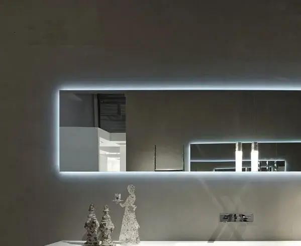 Зеркало для ванной Rifra 2HD 100.C6.00.LD.40 полированная нержавеющая сталь / led подсветка сзади