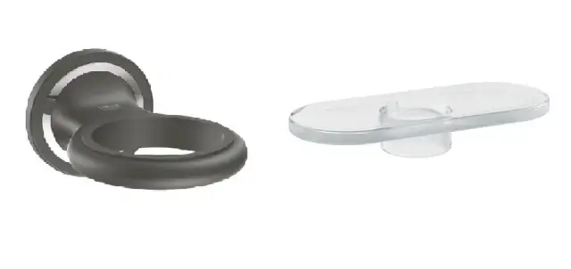 Мыльница GROHE Ondus 40391000 + 40376KSO стекло матовое / черный бархат