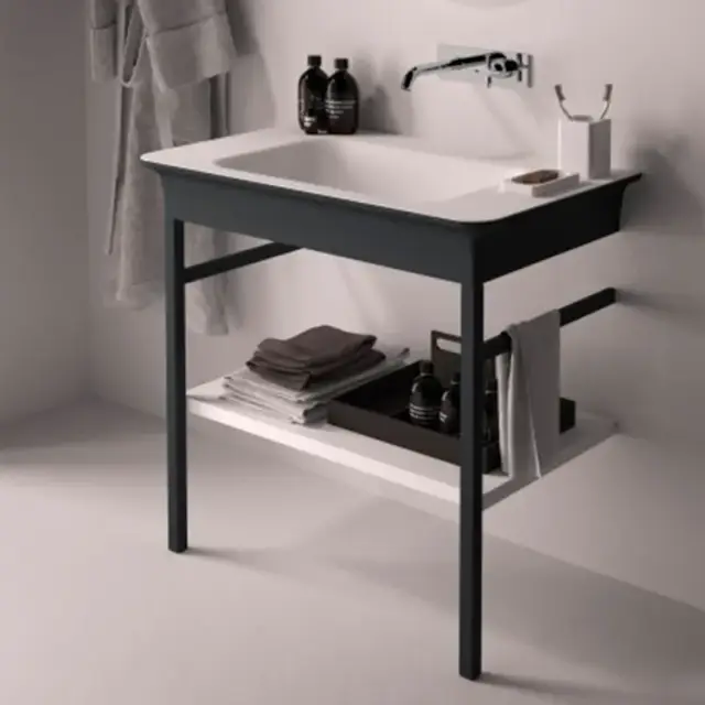 Консоль для ванной комнаты Agape NOVECENTO XL ACER1072G+ACER10701RBG матовый темно-серый / сeramilux, белый матовый, темно-серый