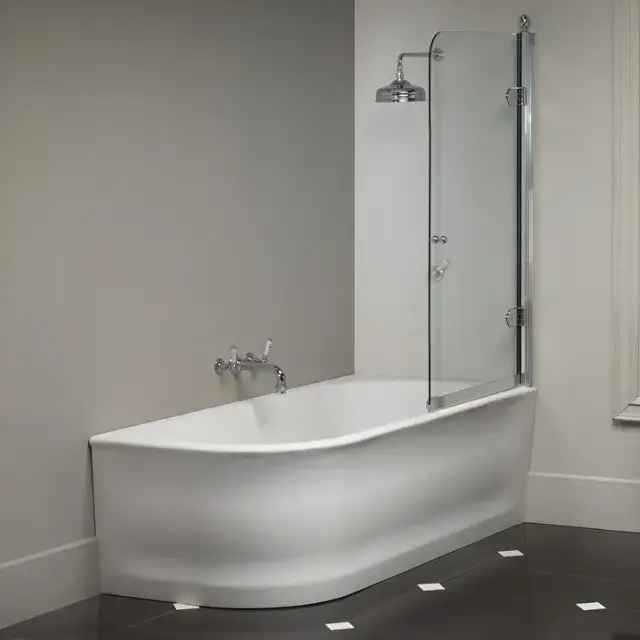 Шторка на ванну Devon&Devon SAVOY S S/70DX/CR+Base+D3 проф. Base+Dec3, хром, стекло - прозрачное