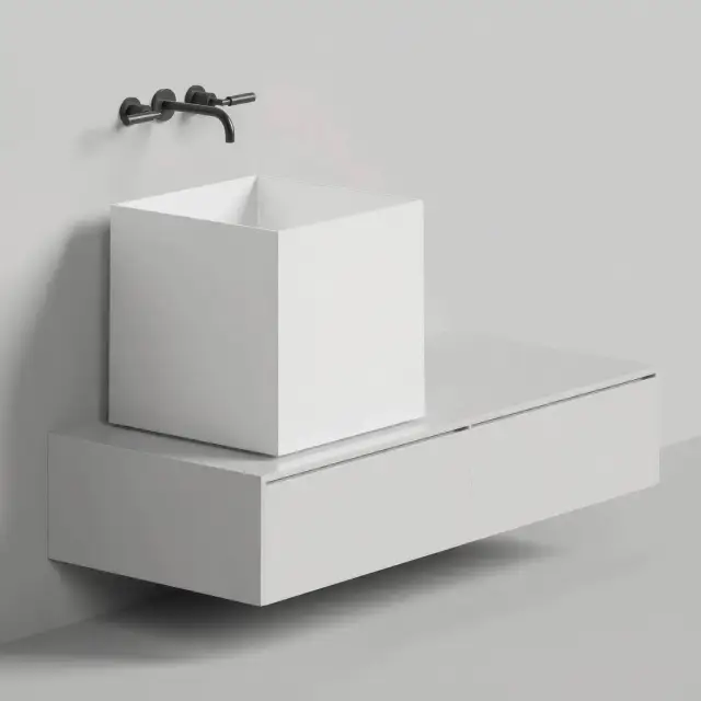 Раковина накладная матовая SALINI ARMONIA SQUARE 03