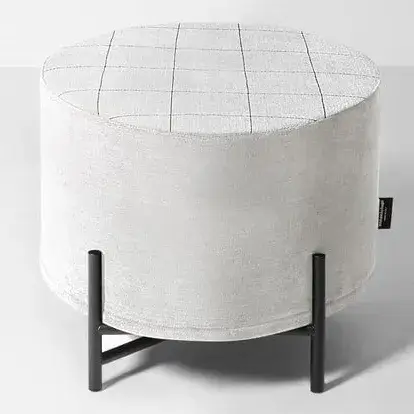 Пуф Antonio Lupi PAESAGGI SOSPESI PSGP10 структура сталь-NERO GOFFRATO, съемный чехол - ткань белая