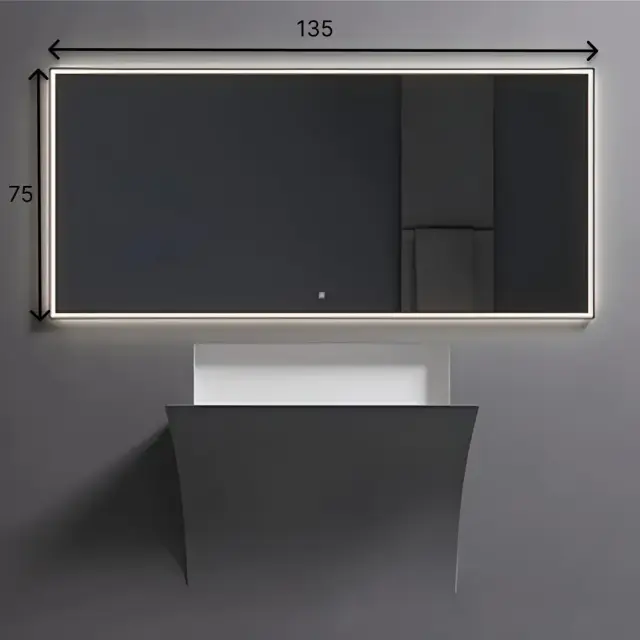 Зеркало для ванной Antonio Lupi Nastro NASTRO75W.135 рамка черная