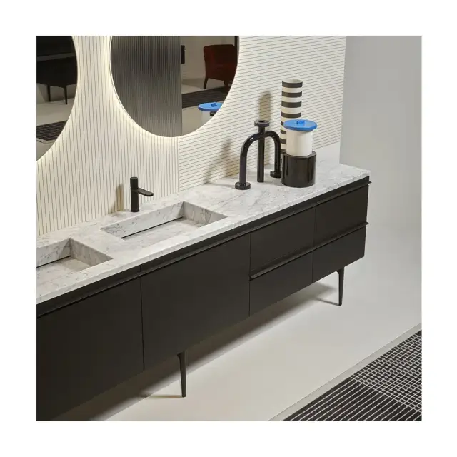 База под раковину Antonio Lupi BORDERLINE RAL272+LED_IN NOCE CANALETTO