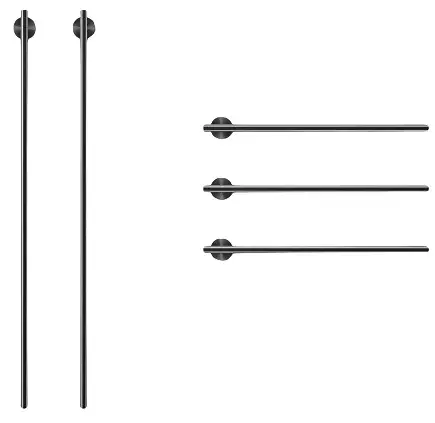 Полотенцесушитель электрический CEA EQUILIBRIO EQB65KDL = TRS01+SEL01(x3шт.)+SEL02(x2шт.) BLACK DIAMOND POLISHED
