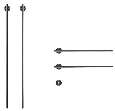 Полотенцесушитель электрический CEA EQUILIBRIO EQB74KDL = TRS01+SEL01(x2шт.)+SEL02(x2шт.)+BOT03 BLACK DIAMOND POLISHED