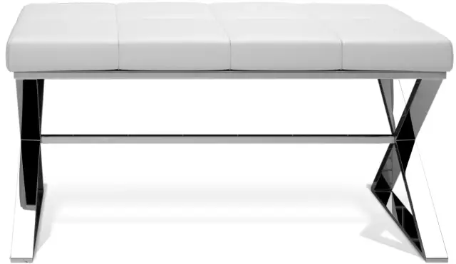 Банкетка для ванной комнаты Decor Walther BENCH 0508904 chrome/white eco-leather