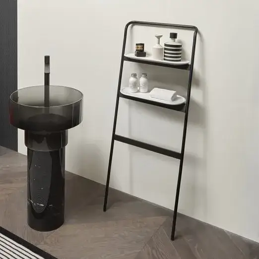 Держатель для полотенец Antonio Lupi MrWOLF MWCOLORSS.FNO+MWCOLORSF.FNO+MW48 FLUMOOD/MATT BLACK/ ручка MATT BLACK