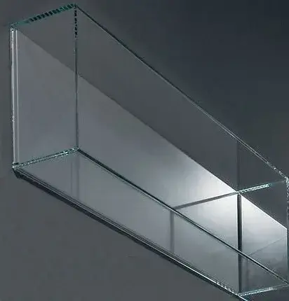 Открытый подвесной элемент 72*14*25h прозрачное стекло, задняя стенка BIANCO SETA-806
