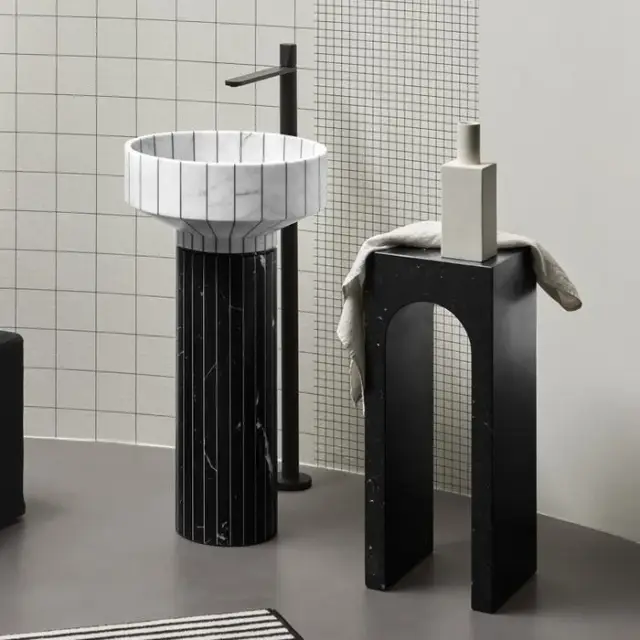 Столик для ванной комнаты Antonio Lupi ROMA ROMA1 мрамор-NERO MARQUINIA