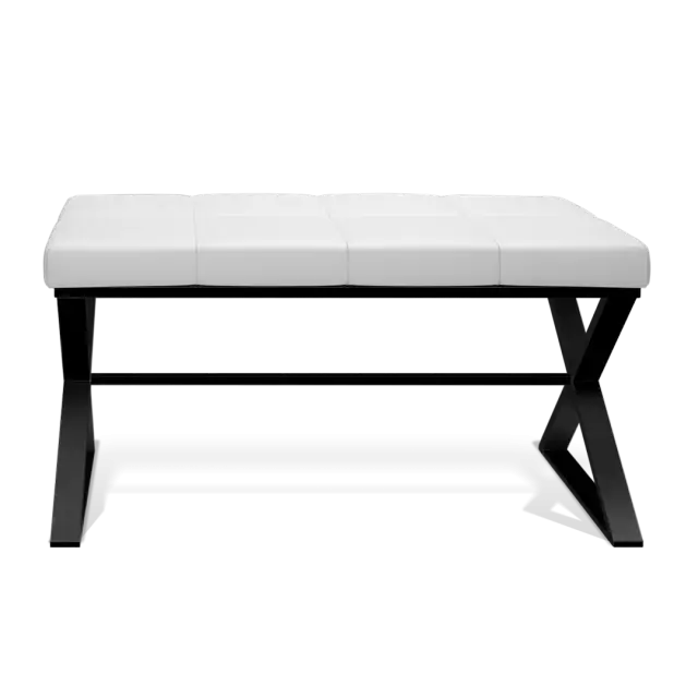 Банкетка для ванной комнаты Decor Walther BENCH 0509662 цвет-черный матовый/эко-кожа белая