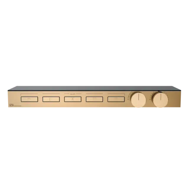 Термостат Gessi HI-FI SHELF 63028#735 Warm Bronze PVD, полочка-черное стекло