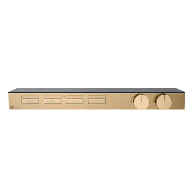 Термостат Gessi HI-FI SHELF 63026#735 Warm Bronze PVD, полочка-черное стекло