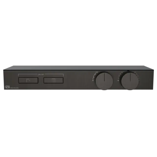 Термостат Gessi HI-FI SHELF 63022#707 Black Metal Brushed PVD, полочка-черное стекло
