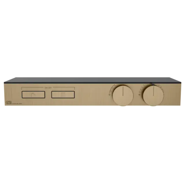 Термостат Gessi HI-FI SHELF 63022#726 Warm Bronze Brushed PVD, полочка-черное стекло
