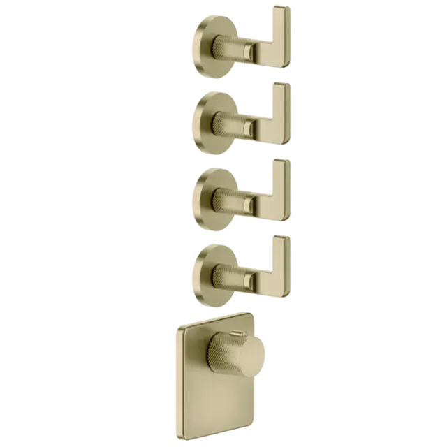 Термостат Gessi INCISO 58218#727 цвет-браш.латунь PVD