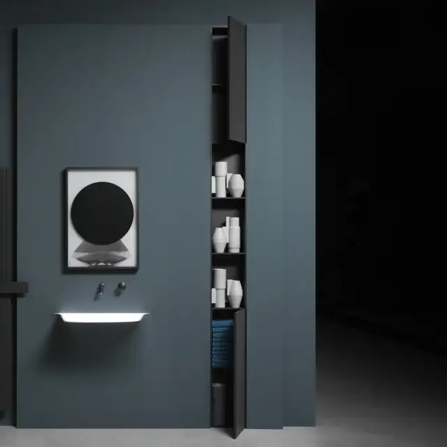 Шкаф в ванную комнату Antonio Lupi MEZZANA MEZZANA.DX SKIN CENERE