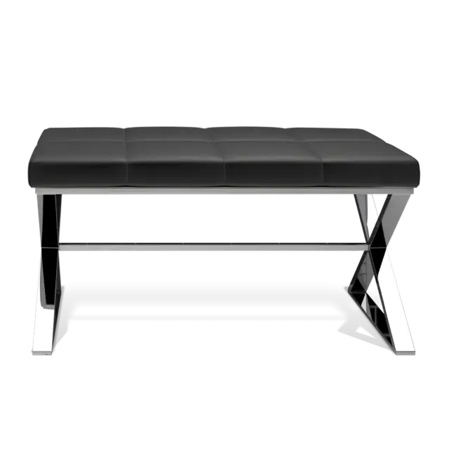 Банкетка для ванной комнаты Decor Walther BENCH 0509605 цвет-сталь полированная/эко-кожа черная