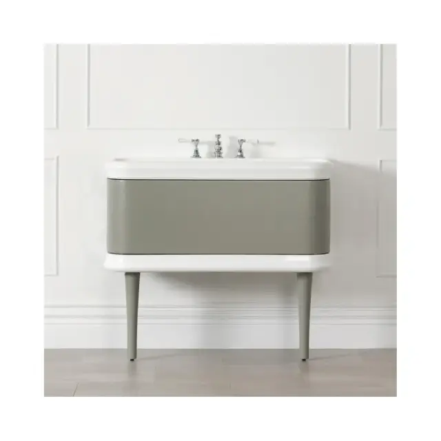 Комплект мебели с раковиной Victoria+Albert Lario 100 LAR-3TH-100-SG-I0 структура - stone grey, раковина - белый глянец