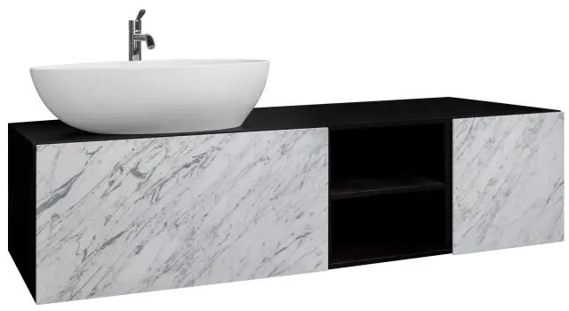 Комплект мебели с раковиной Agape LATO ALC4160RW+ALF4040MC+ALD4040RW+ALF4080MC+ALD4080RW+ALG4040RW+ACER1098LZ структура rowere scuro, фронт ящиков marmo di carrara
