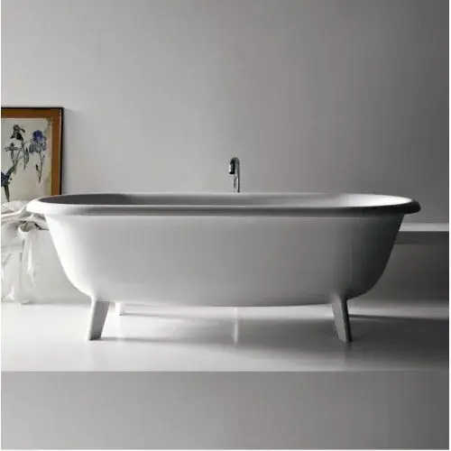 Ванна Agape Ottocento AVAS0969ZZS cristaplant, белая, слив-перелив - хром