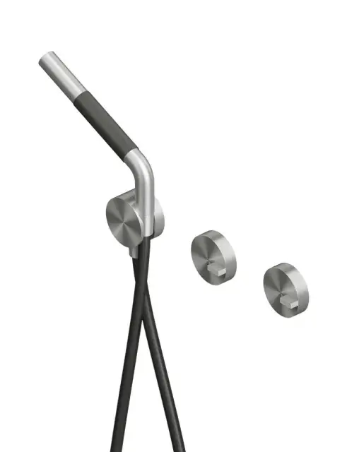 Смеситель для душа Quadrodesign Q 18.68.AS цвет-BRUSHED STEEL, шланг-черный