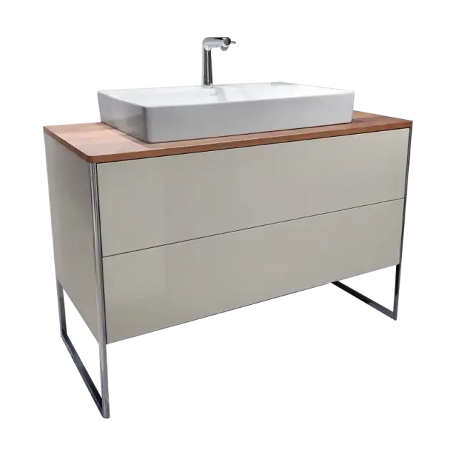 Комплект мебели с раковиной Duravit X-SQUARE XS492206060+XS061F07777+2353800041+UV979107777 Taupe Satin Matt Lacquer