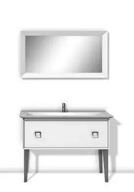 Комплект мебели с раковиной BURGBAD Elysee SELF120 F1004 K0127 G0097 черный глянец (F1004 / K0127), ручка - хром, кристалл (G0097)