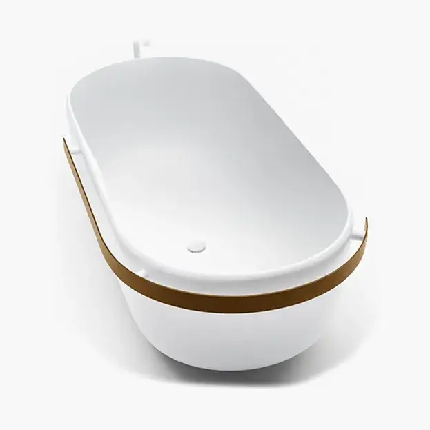 Ванна Falper HOMEY WD8 DX.OR белый матовый, цоколь и полотенцедержатель OTTONE SPAZZOLATO-OR