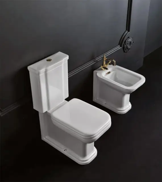 Унитаз Kerasan Waldorf 411701 + 418840 + 418101 + 750990 орех, хром / керамика, цвет белый