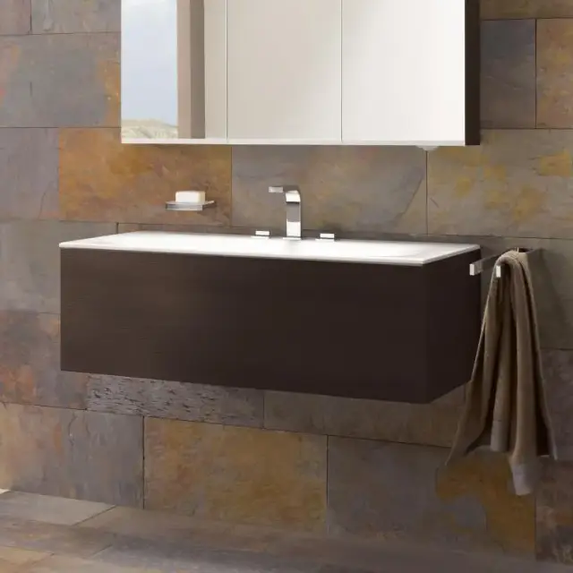 Комплект мебели с раковиной Keuco EDITION 11 31351 850100 + 31150311001 табачный дуб (85), керамика белая