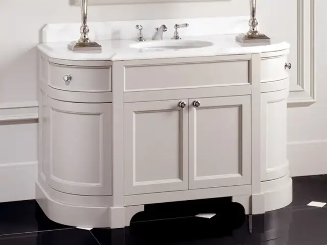 Комплект мебели с раковиной Devon&Devon SEASON EFSEASONWGBF + RALS50/ST основание - warm grey /столешница - мрамор botticino fiorito