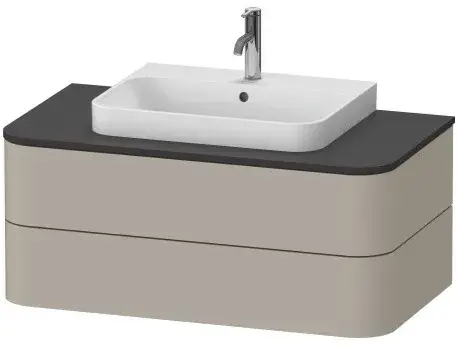 Комплект мебели с раковиной Duravit HAPPY D.2 HP497106060+HP031E08080+2360606100+UV997507777 Taupe satin matt/Graphit Super Matt