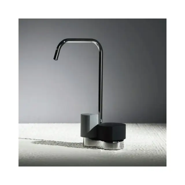 Смеситель для раковины Carlo Frattini So F3171ACN+S2LS+S1CE структура - черный хром, ручки - серый цемент/темное дерево