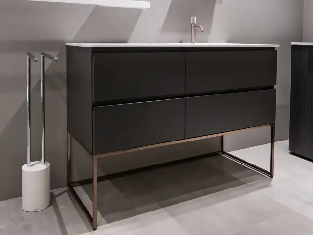 Комплект мебели с раковиной Arbi SKY GOLA+JUNO 121 DX AT22+L80D+B91S+V387+A998+5679+5697 RODIO LUCIDO/LONDRA 2021 OPACO-900DF, проф.-NERO/TEKNO BIANCO OPACO-E1