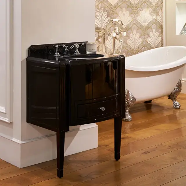 Комплект мебели с раковиной Devon&Devon DOMINO DOMINO D столешница гранит NERO ASSOLUTO, основание DEEP BLACK