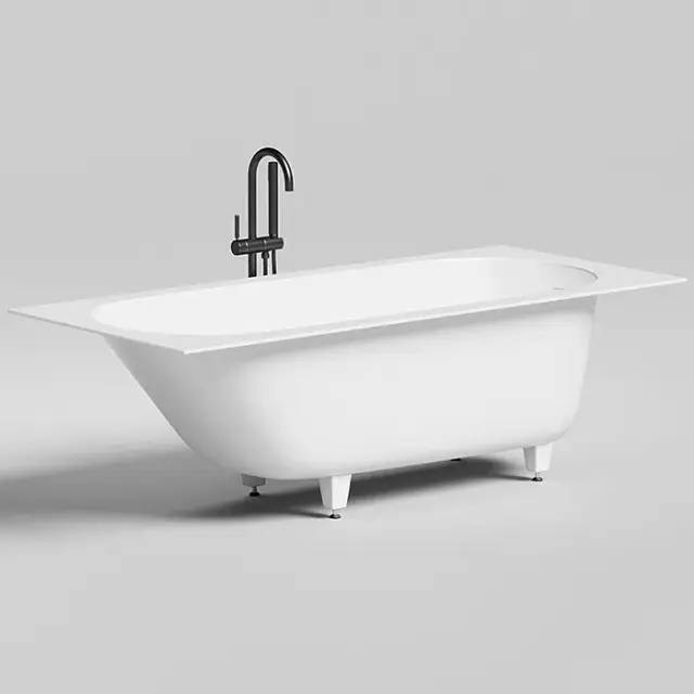 Ванна SALINI ORNELLA KIT 180 102422M S-Stone матовый белый/дон.клап. Up&Down белый