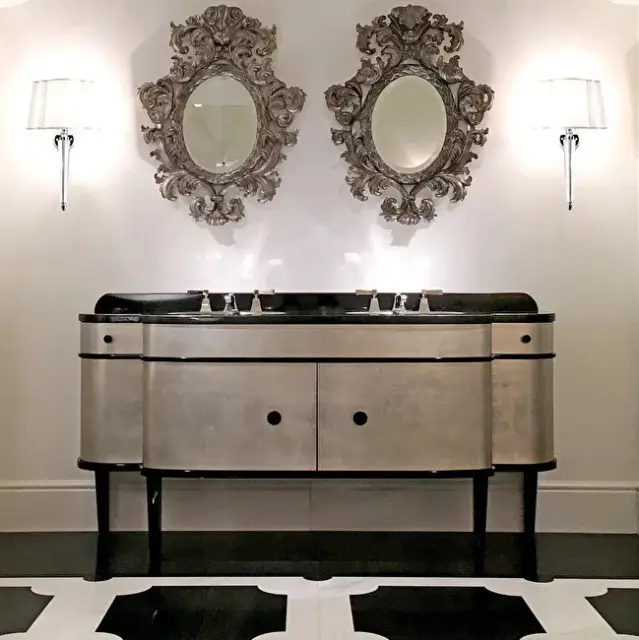 Комплект мебели с раковиной Devon&Devon Double Music DBMUSICALGRN B лак алюминий, столешница из гранита Nero Assoluto