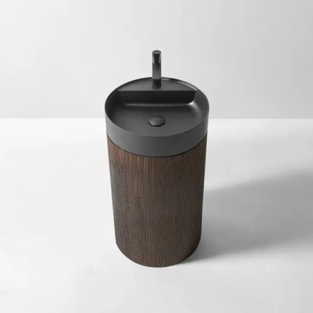 Раковина Antonio Lupi RIGATINO RIGATINO база-ROVERE THERMO, раковина-COLORMOOD NERO