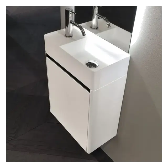 Комплект мебели с раковиной Antonio Lupi SIMPLO SIMPLOMANI.A+SMPAMANI.DX BIANCO GOFFRATO-506/FLUMOOD белый