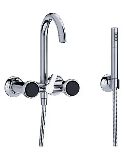 Смеситель для ванны Jorger Valencia 638.20.100.000-12 хром/черный хрусталь