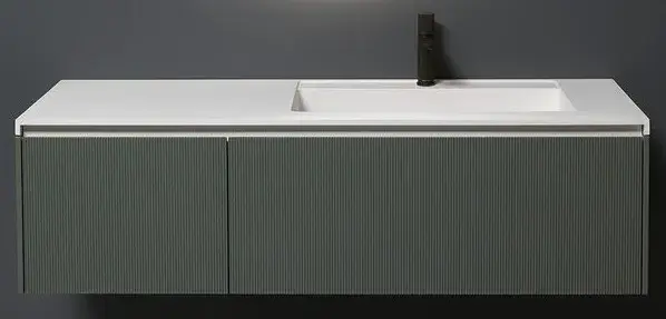 Комплект мебели с раковиной Antonio Lupi BINARIO 03 B03LA290 (515) + B03BA272 + B03FA54.sx + B03FA54.dx + PONTE54 170 + SLIM54.72 + NUVOLA 54 + Domino72_T Grigio Smog/Flumood-serena