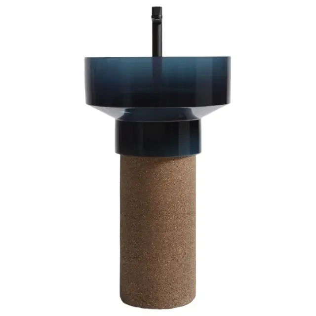 Раковина Antonio Lupi BORGHI BORGHI11+BORGHI30N раковина-CRISTALMOOD CERULEO, пьедестал-SUGHERO NATURALE