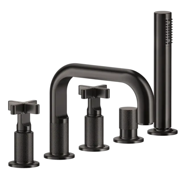 Смеситель для ванны Gessi INCISO 58140#707 Black Metal Brushed PVD