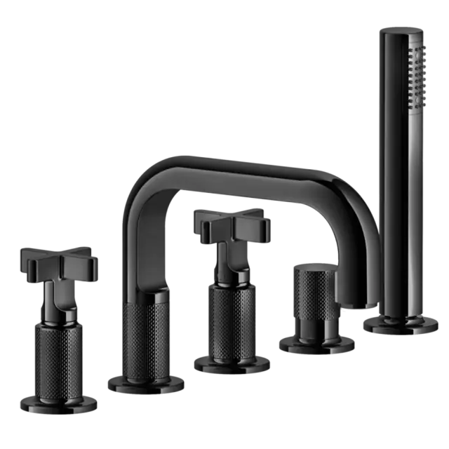 Смеситель для ванны Gessi INCISO 58140#706 Black Metal PVD