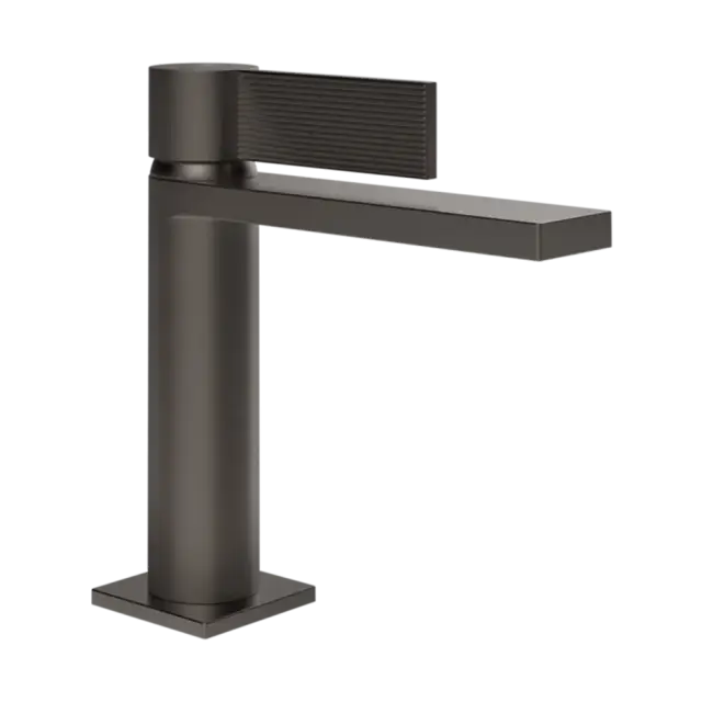 Смеситель для раковины Gessi INVERSO RIGATO 73502#707 цвет-Black Metal Brushed PVD