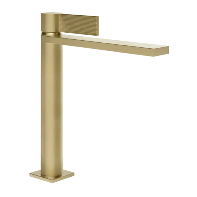 Смеситель для раковины Gessi INVERSO RIGATO 73506#727 цвет-браш.латунь PVD